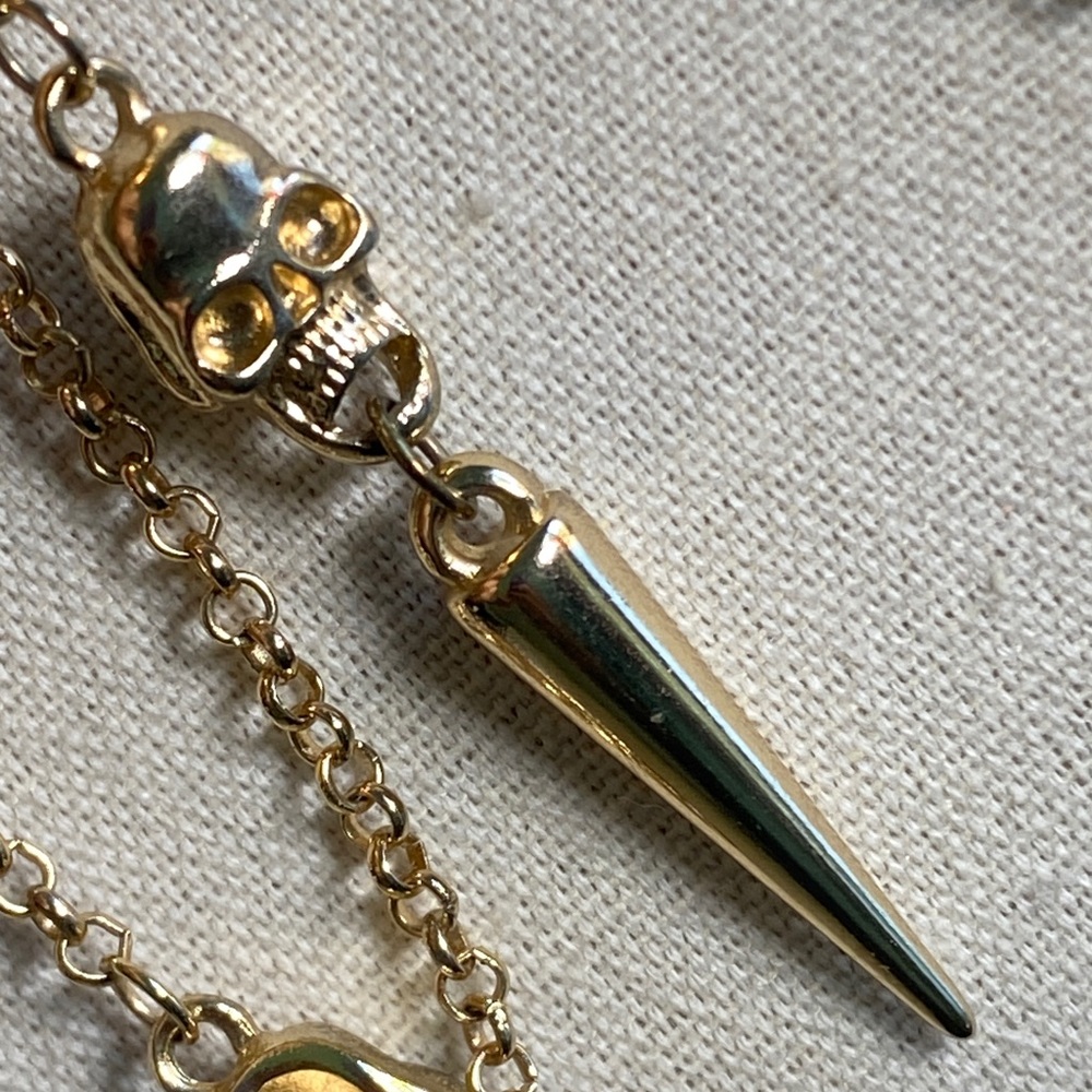 Gold Skull Pendant Necklace